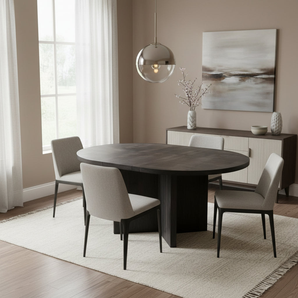 52 Round Leaf Pedestal Table