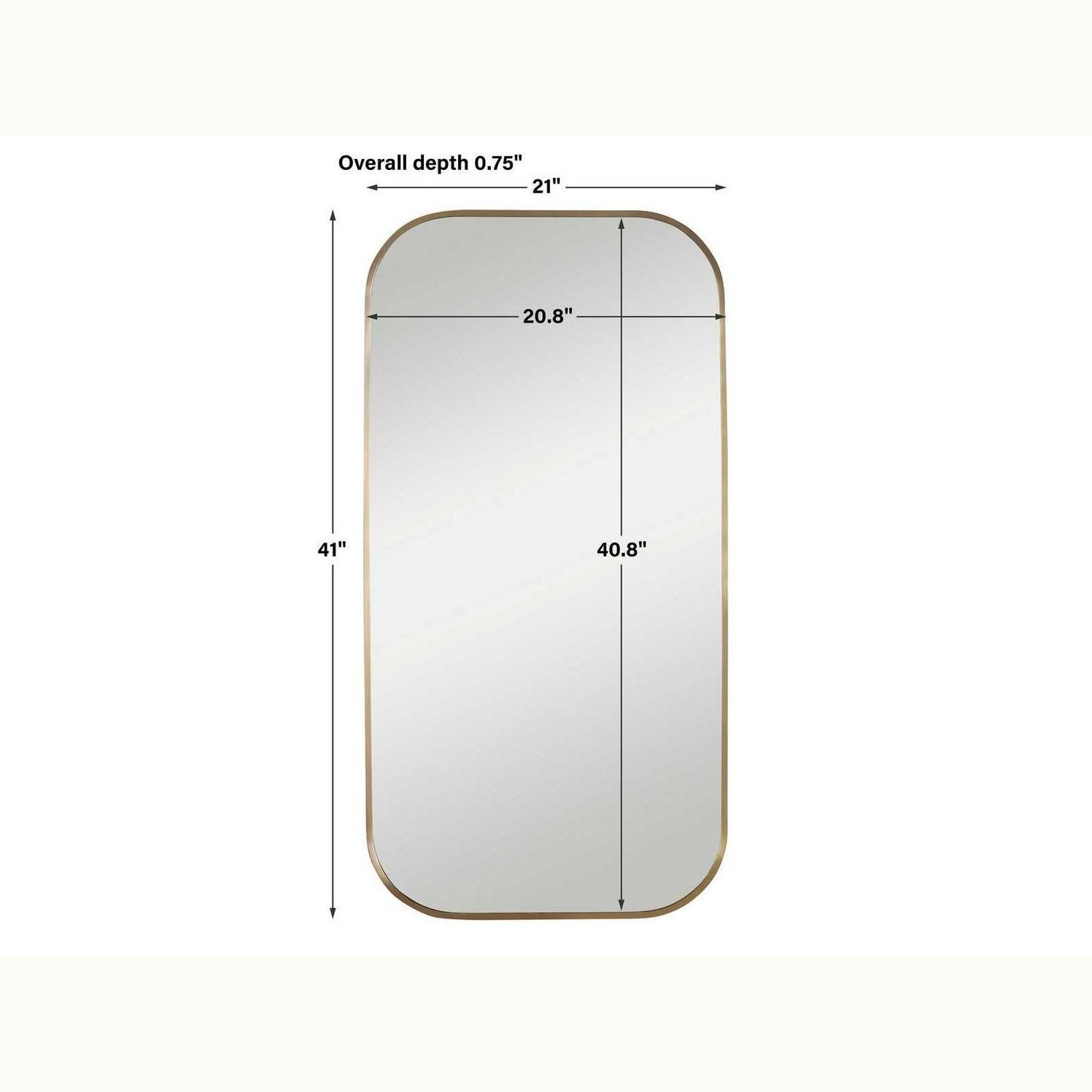21 x 41 Brass Mirror
