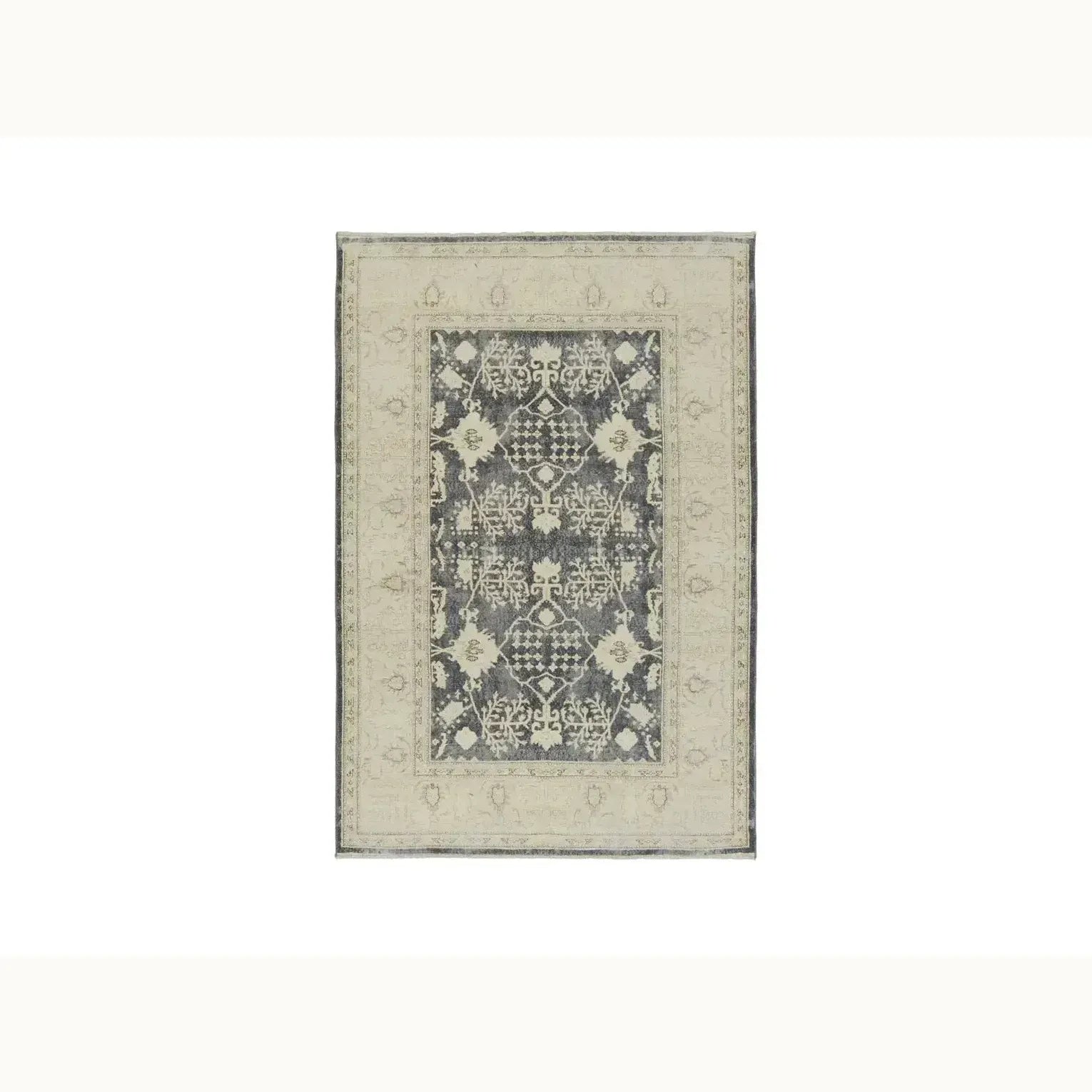 6' x 9' Beige and Grey Patterned Rug