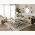 6' x 9' Beige and Grey Patterned Rug
