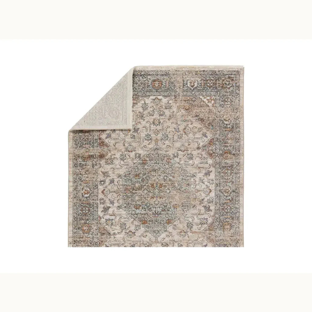 3' x 10' Blue and Beige Runner Rug