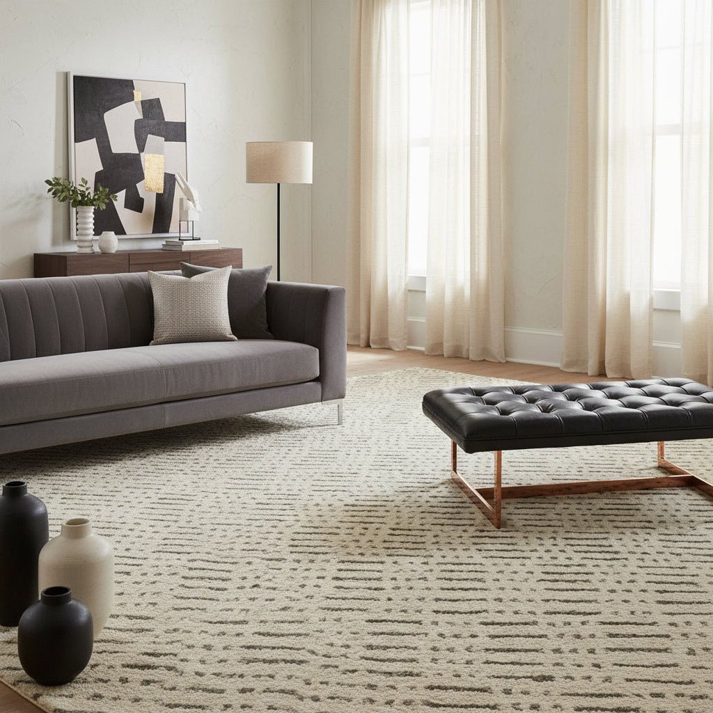 9' x 12' Ivory Wool Rug