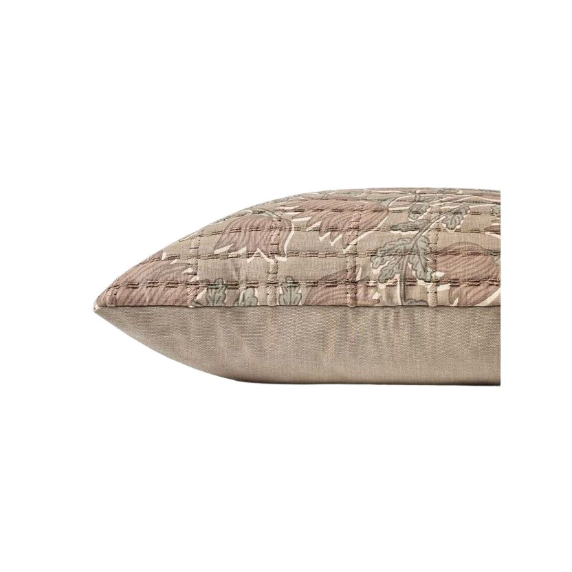 18x18 Taupe/Rose Down Pillow