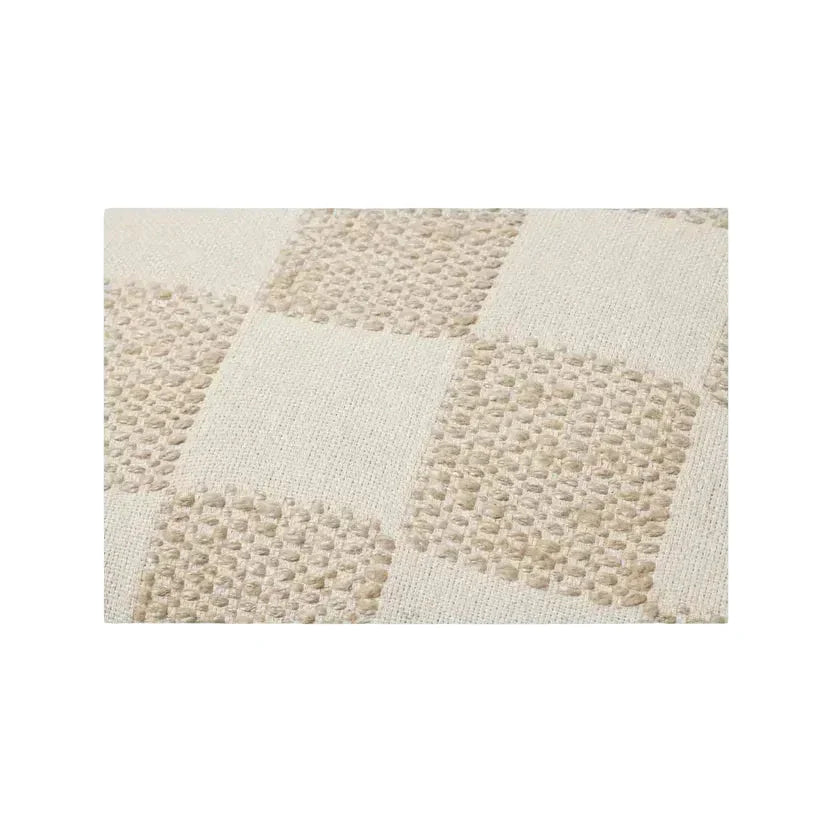 22x22 Beige Checkered Down Pillow
