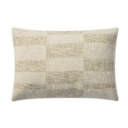16X26 Beige/Natural Textured Down Lumbar Pillow
