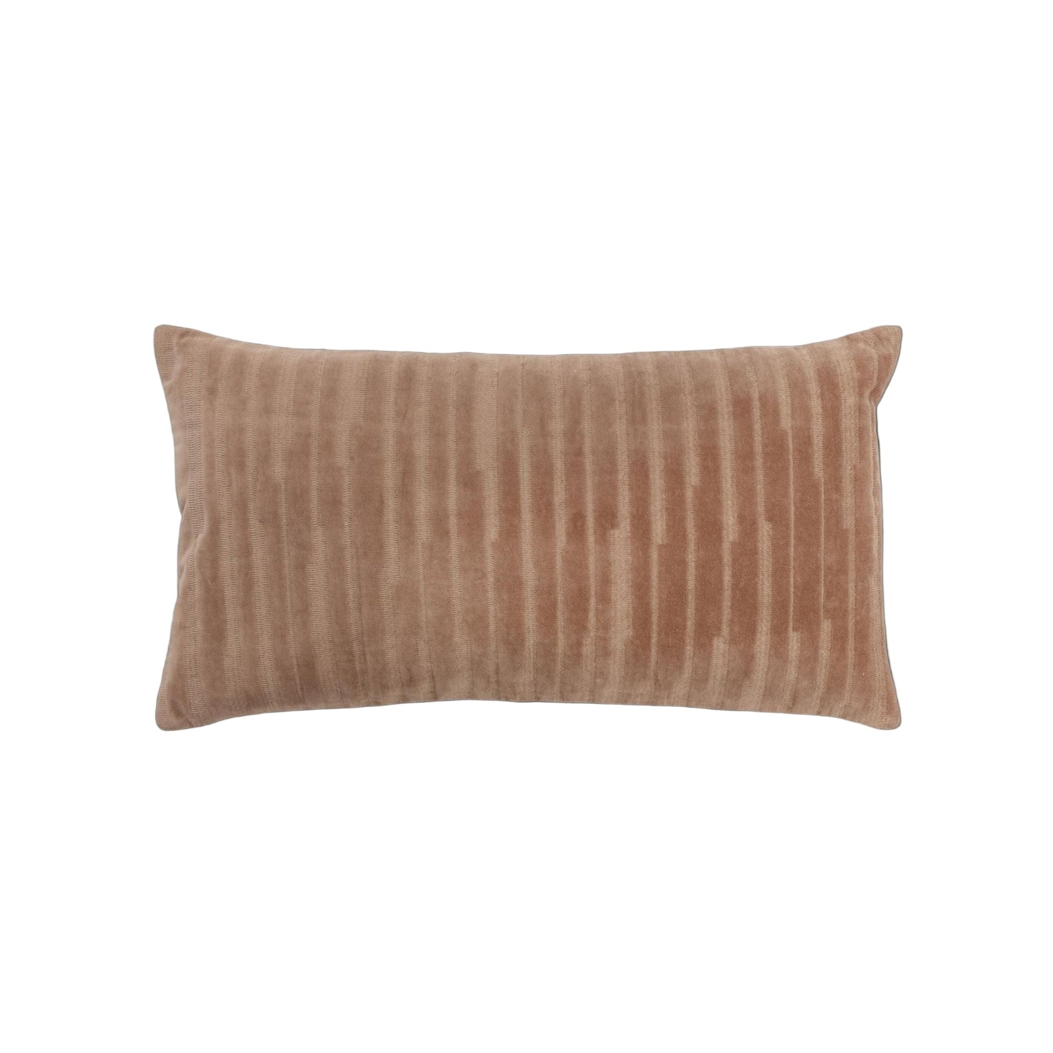 14x26 Camel Velvet Down Pillow