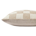 22x22 Beige Checkered Down Pillow