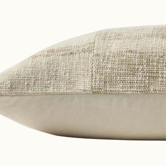16X26 Beige/Natural Textured Down Lumbar Pillow