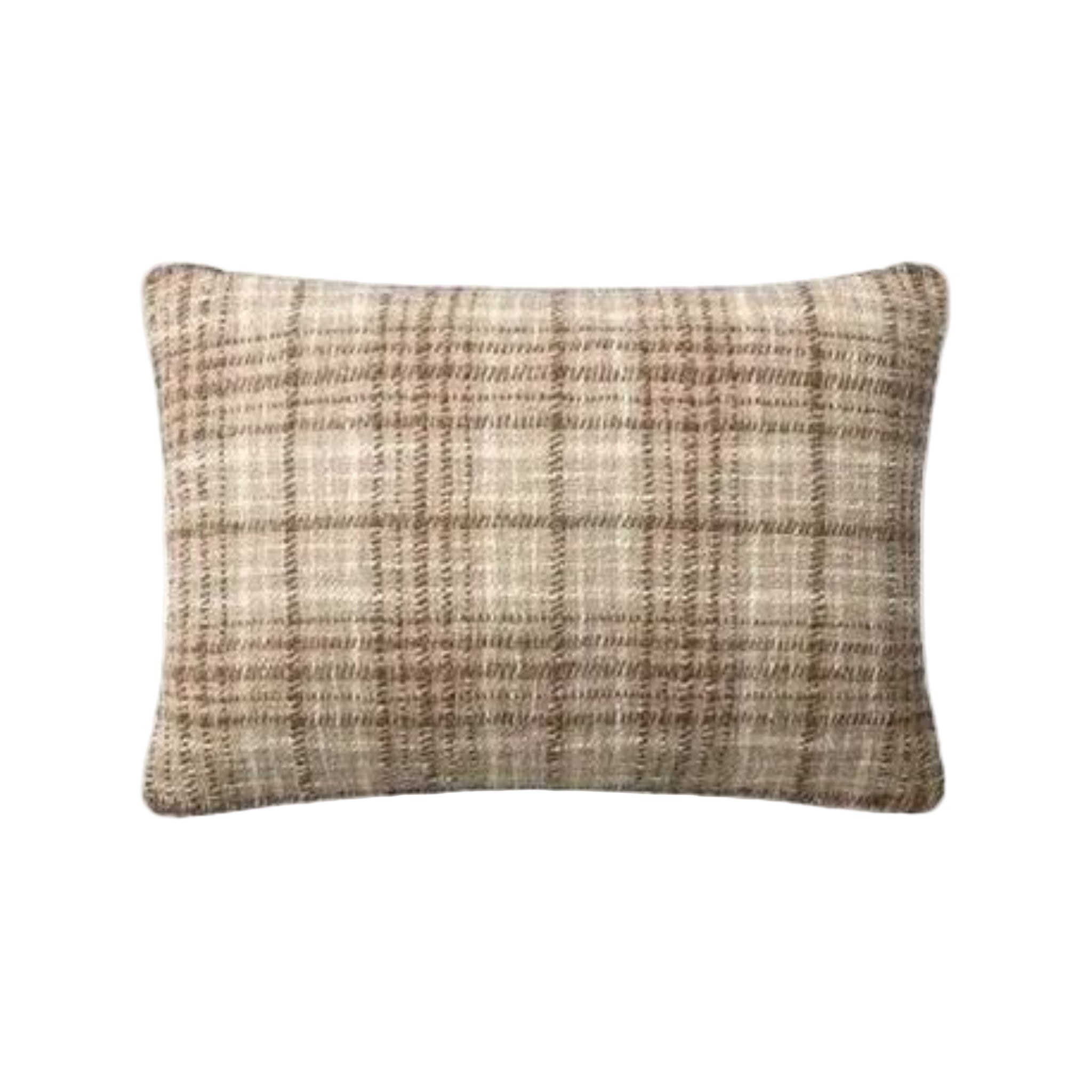 16x26 Beau Brown Plaid Down Pillow