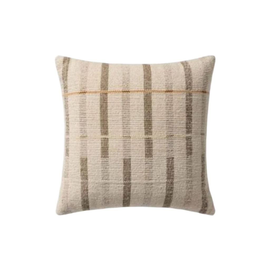 20x20 Brown/Ivory Patterned Down Pillow