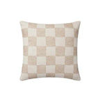 22x22 Beige Checkered Down Pillow