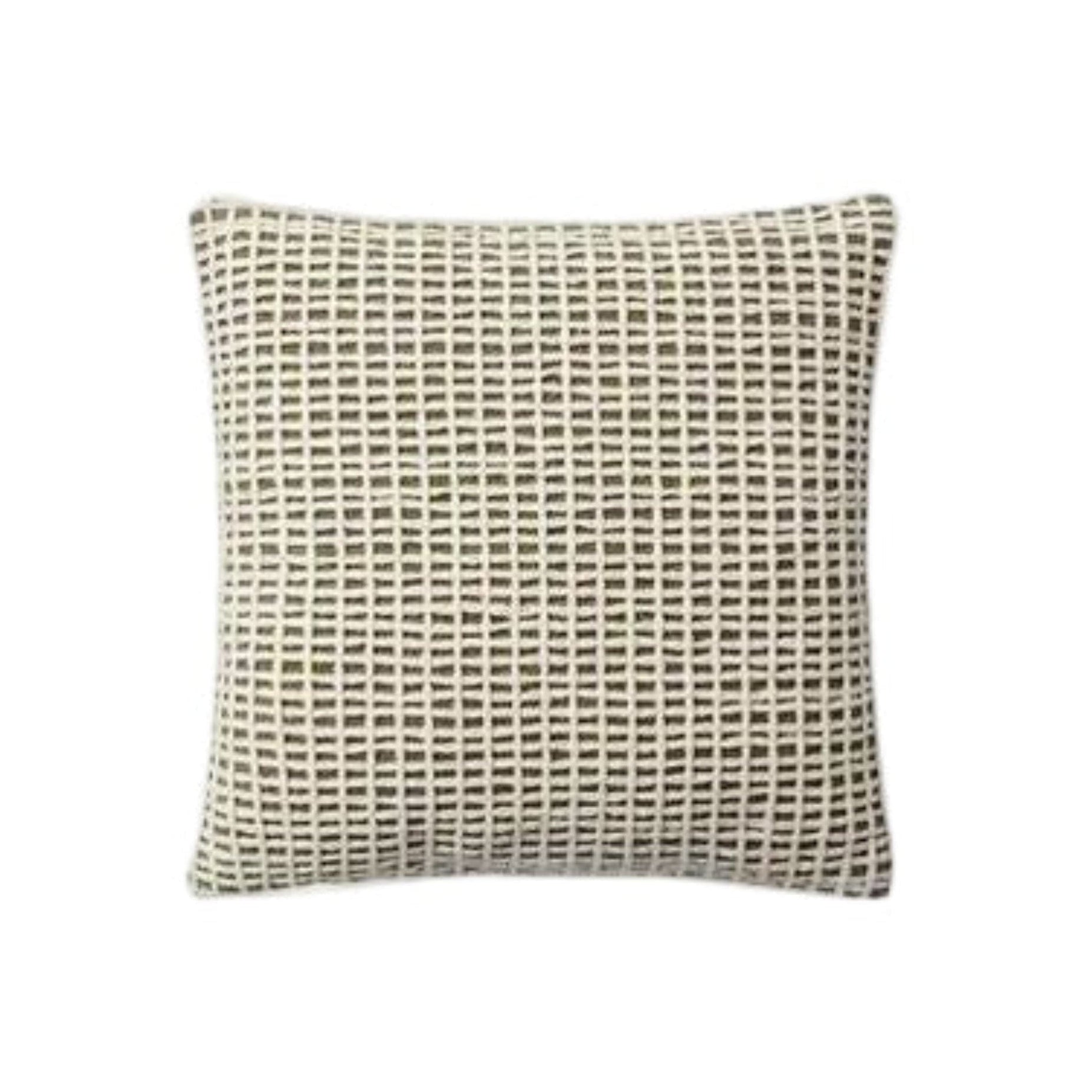 18x18 Green/Ivory Grid Down Pillow