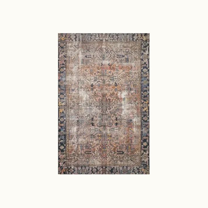 7'6x 9'6 Terracotta Blue Rug