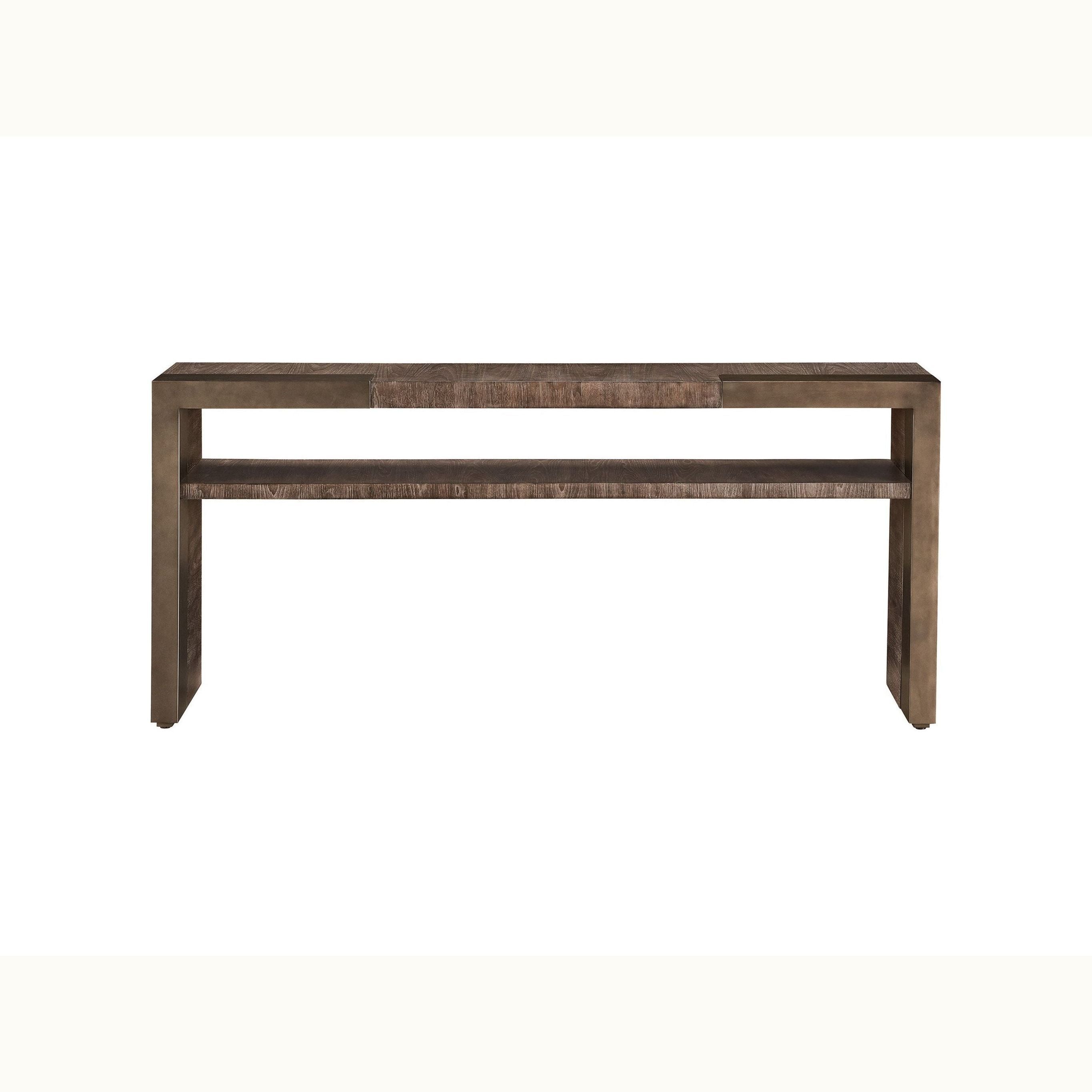72 Walnut & Brass Console