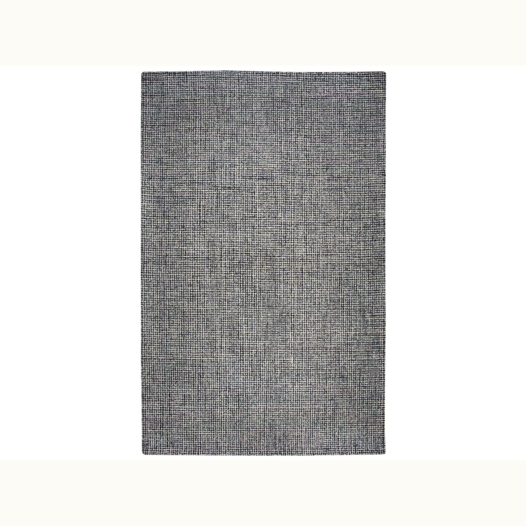 9' x 12' Black and Ivory Wool Rug