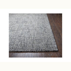 9' x 12' Black and Ivory Wool Rug