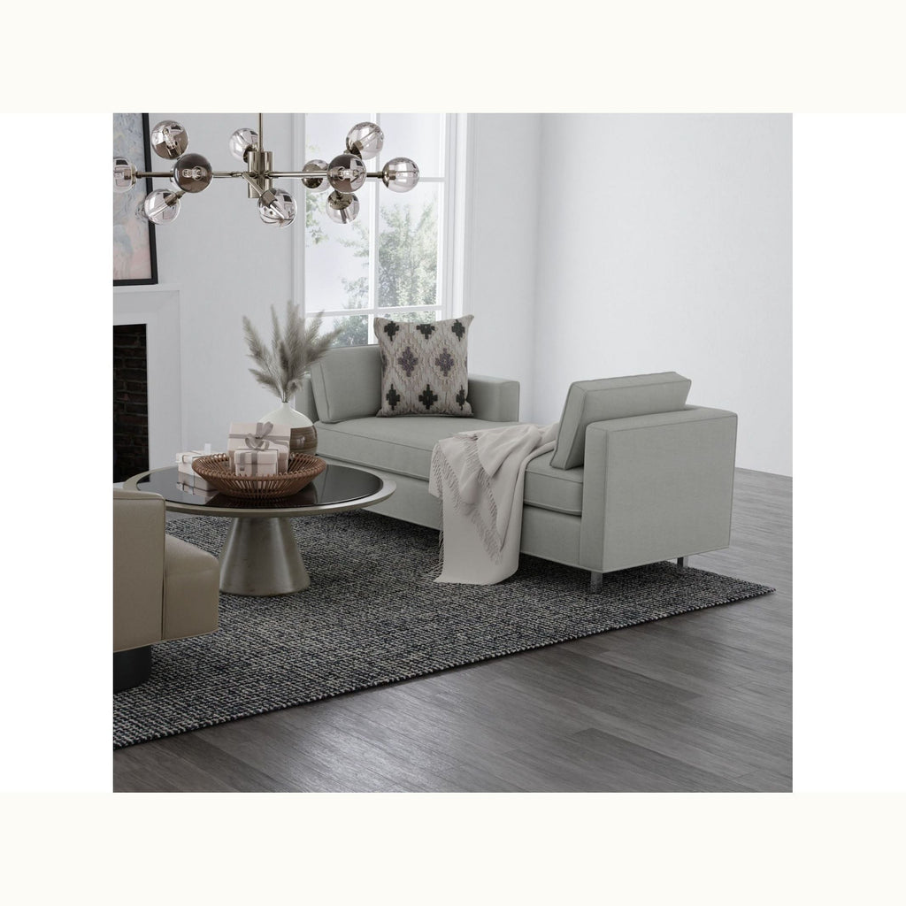 9' x 12' Black and Ivory Wool Rug