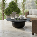 42 Round Black Wood Coffee Table