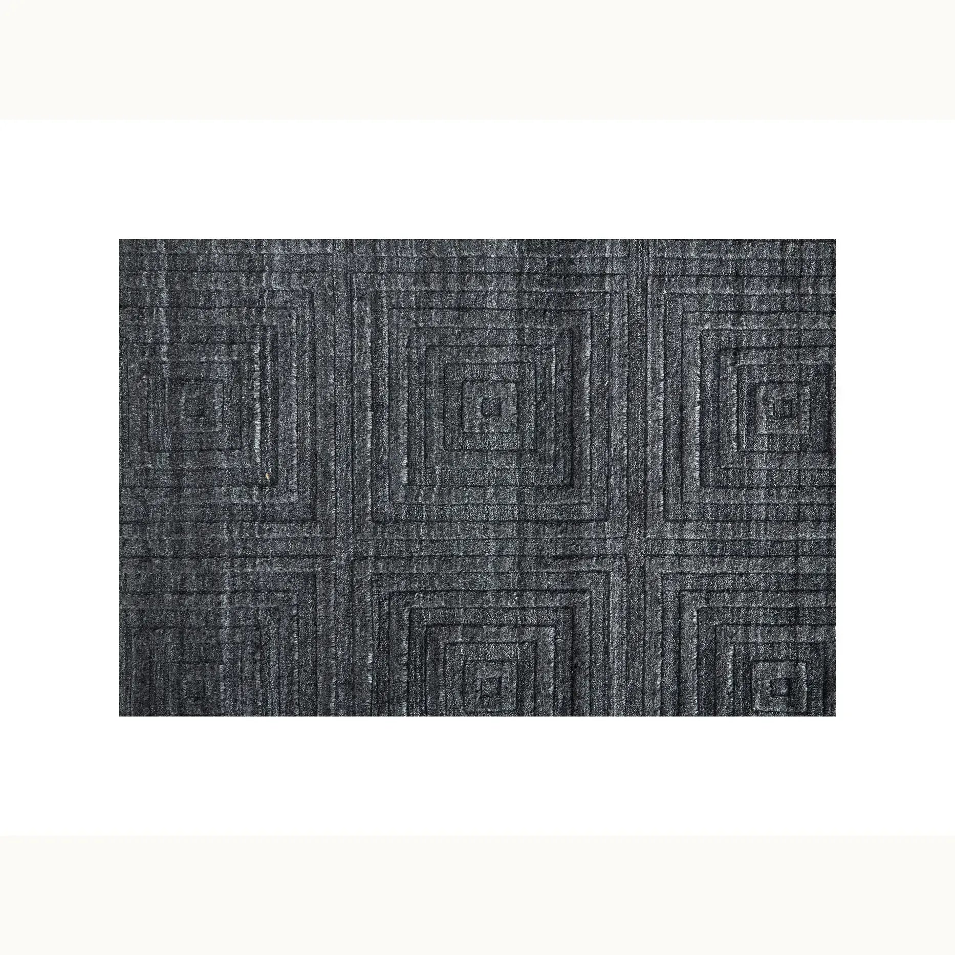 9'x12 Geometric Charcoal Wool Rug