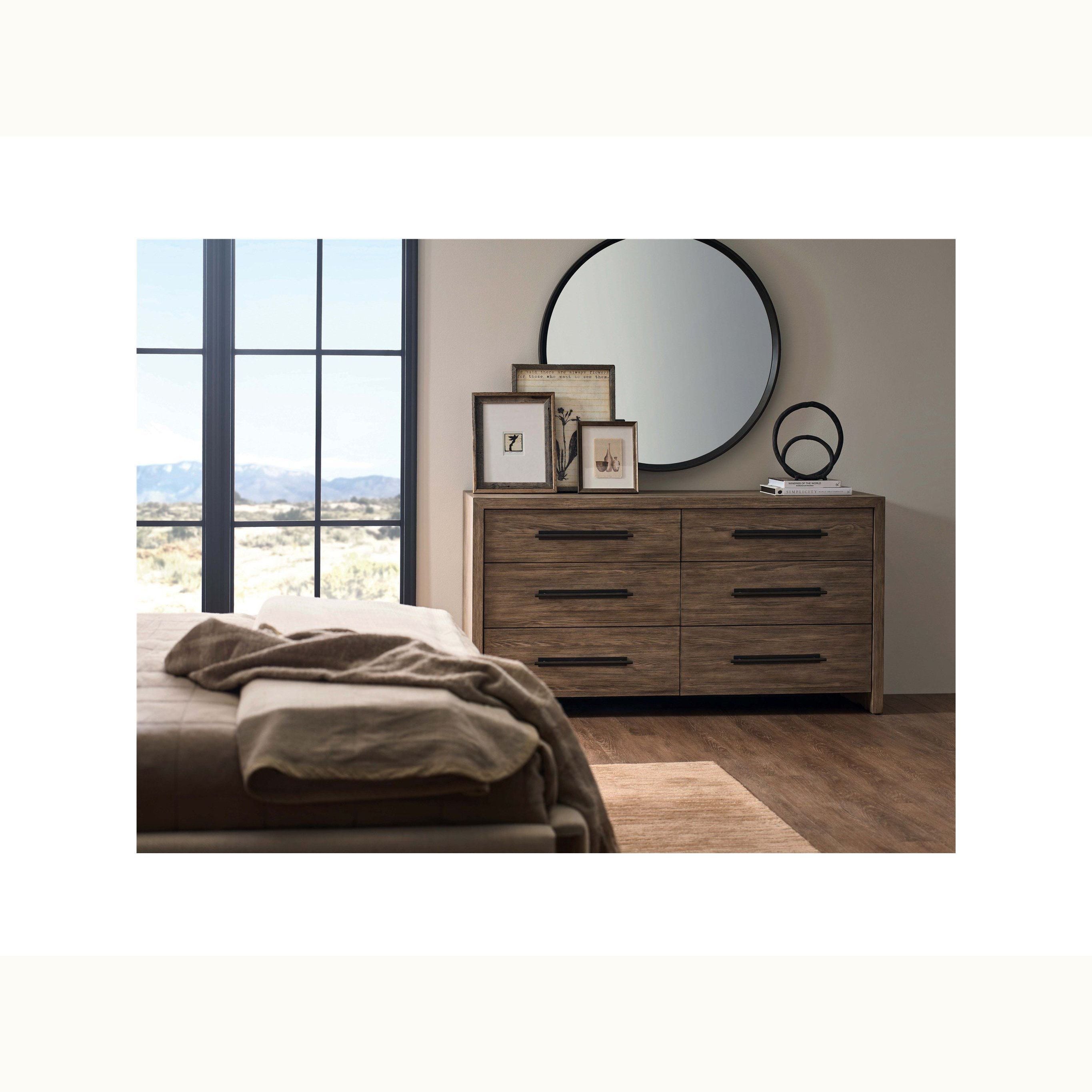 68 Warm Brown 6 Drawer Dresser